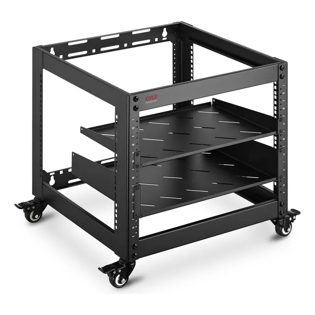 Gabinete Rack De Marco Abierto Para Servidores 10u Pyle Plrs Color Negro