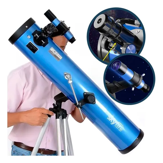 Telescópio Refletor Newtoniano 114mm Skylife Deepsky - Skylife Marca Especialista Em Produtos Astronômicos Cor Azul
