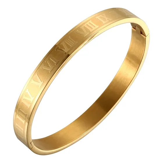 Pulsera De  Hombre Caballeros N° Romanos Dorado 1 Moda 2021