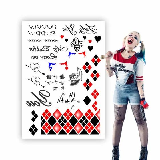 Fantasia - Tatuagem Temporária | Harley Quinn Cor Colorido