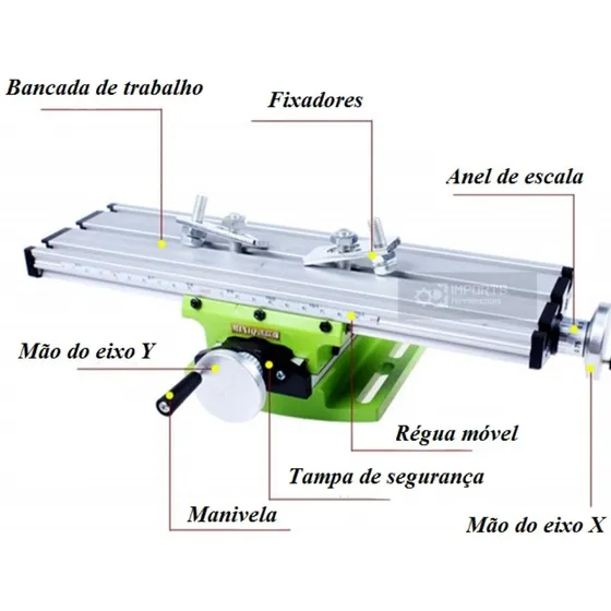 Mesa Coordenada Multifunção Furadeira De Bancada Fresa Torno