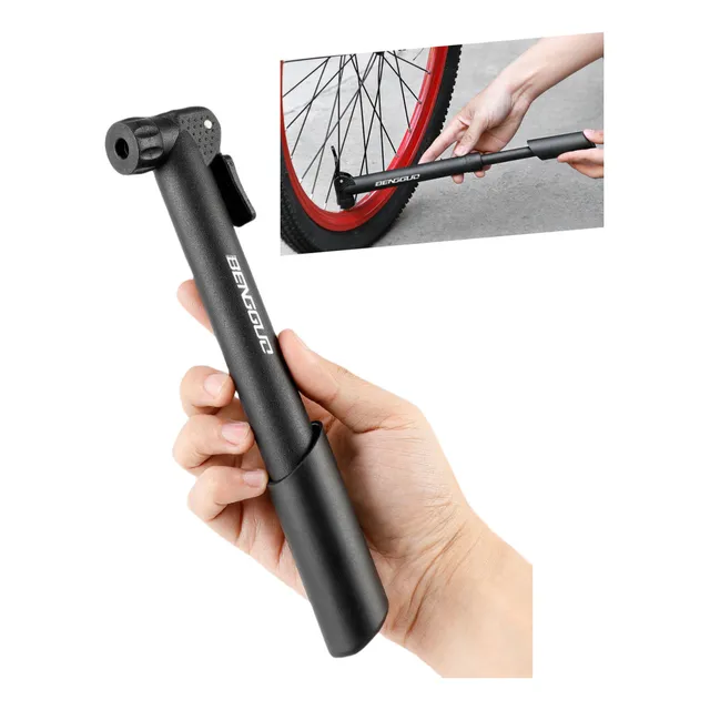 Mini Bomba De Aire Portátil Para Bicicleta Color Negro