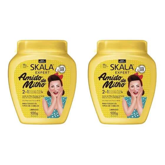 Creme Skala 1kg Amido De Milho-kit C/2un