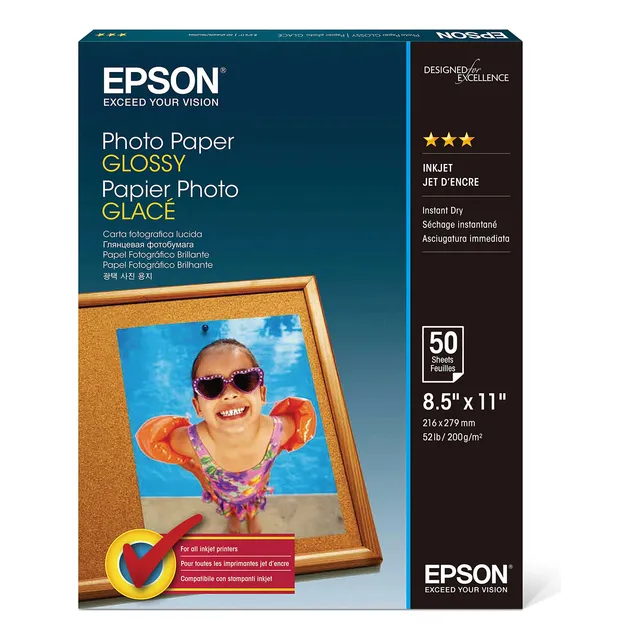 Papel Fotográfico Epson S041649 Brillante, 8,5 X 11, 50 Hoja