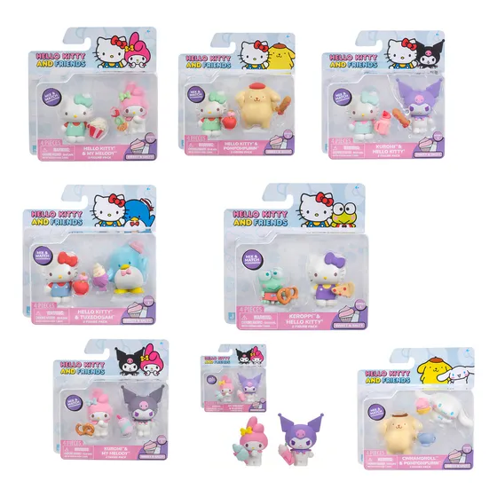 Pack Dúo Figuras De Hello Kitty Y Sus Amigos Hermanos Caffaro 