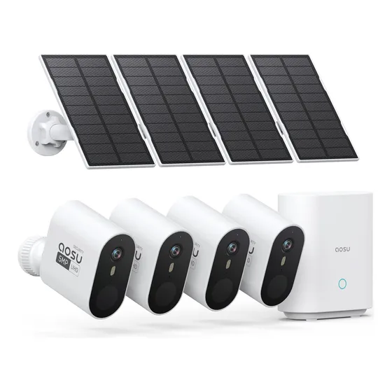 Cámara De Seguridad Aosu Solarcam Max System 5mp 4-cam Kit