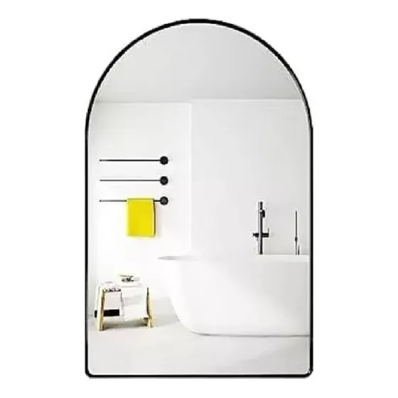 Espejo Arco Medio Punto Curvo 70x50 Borde Pulido Negro