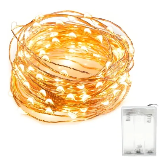 Guirnalda Luciérnaga 10m 100 Led Cálida A Pila Calidad Atrix