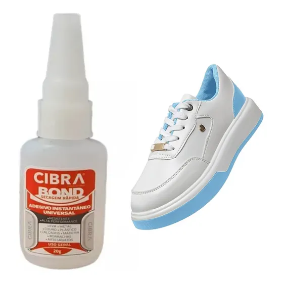 Cola De Sapateiro Colar Tenis Sapatos Couro Não Solta Mais Cor Branco