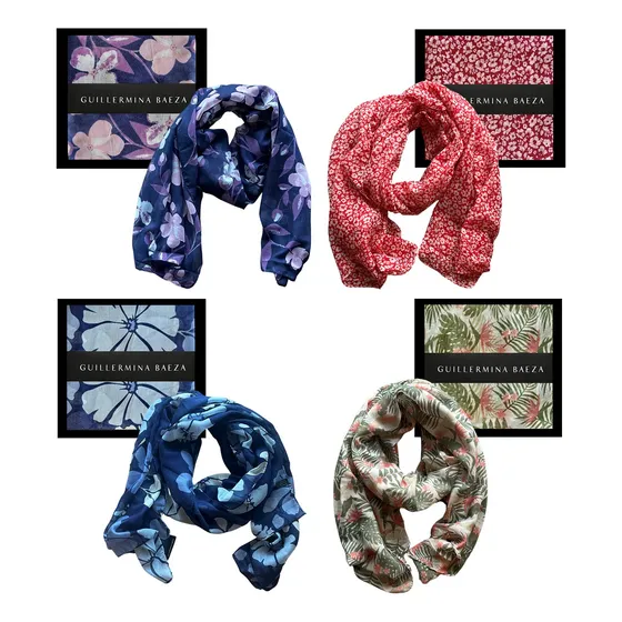 Pashminas Guillermina Baeza Poliester Pack 1 - 4 Pashminas