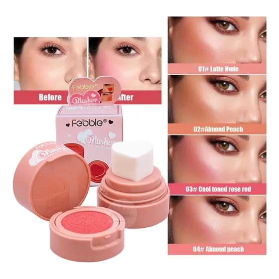 Rubor En Crema Sello Corazon Blush Maquillaje Febble