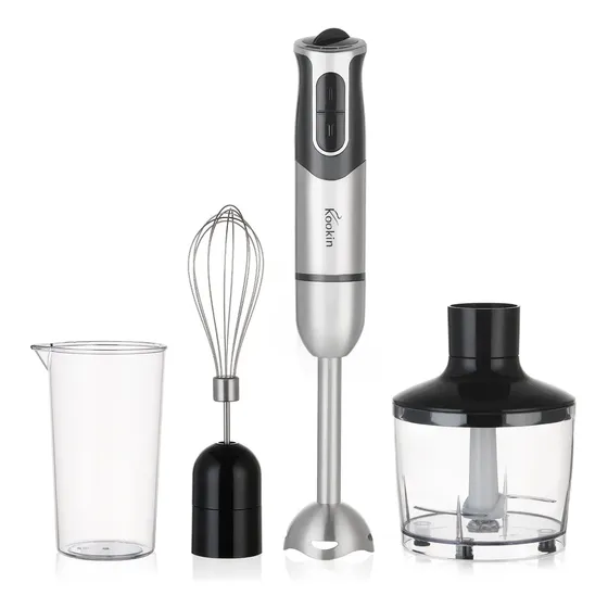 Mixer De Mão Portátil 8 Velocidades 3 Em 1 Inox 800w Kookin Knhb1008 Multifuncional Com Função Turbo