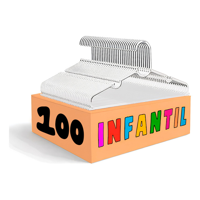Cabide Infantil Acrilico Cristal Kit 100 Transparente Slim Cabide Infantil Acrilico Cristal Kit 100 Transparente Slim