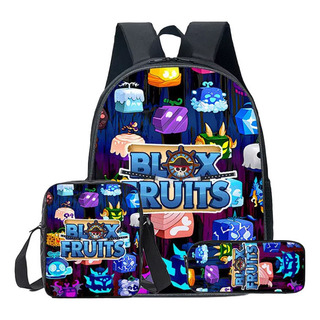 2024 Roblox Blox Fruit School Mochila Conjunto De 3 Peças 2024 Roblox Blox Fruit School Mochila Conjunto De 3 Peças