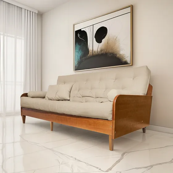 Sofá Cama Paris || Futon Sarja Em Madeira Maciça
