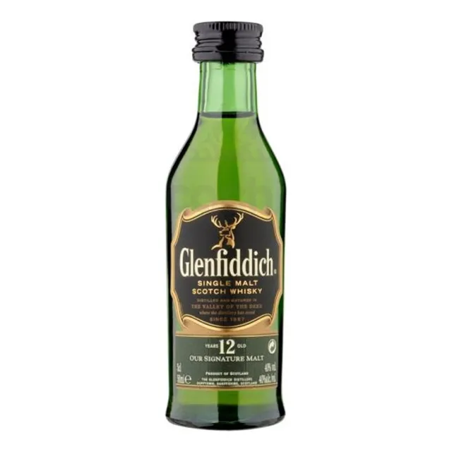 Whisky Glenfiddich 12 Años 50ml Single Malt Miniatura