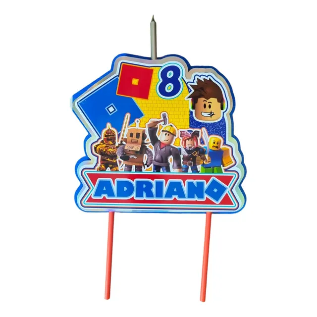 Topper Con Vela Personalizado Tematica Variada A Eleccion