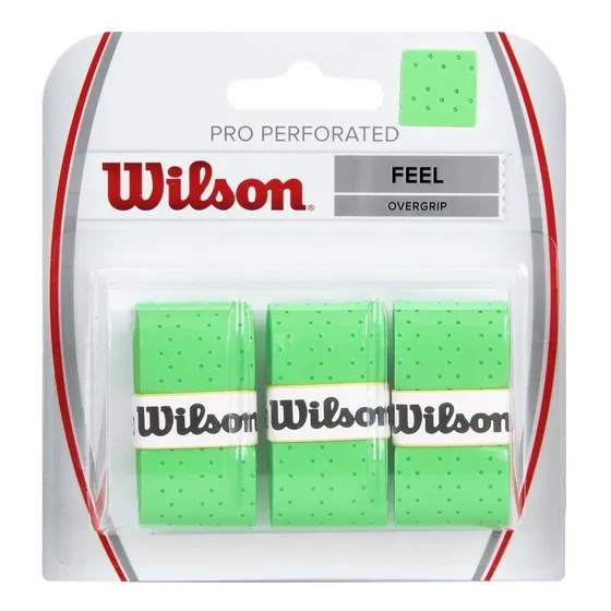 Empuñadura verde perforada Wilson Pro - 3 unidades