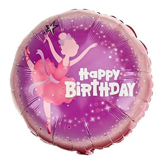 Globo Metálico De Bailarina Feliz Cumpleaños 18  Qualatex