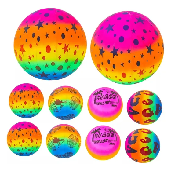 Pack X25 Pelota De Goma Flúor Inflable Playa Volley Verano