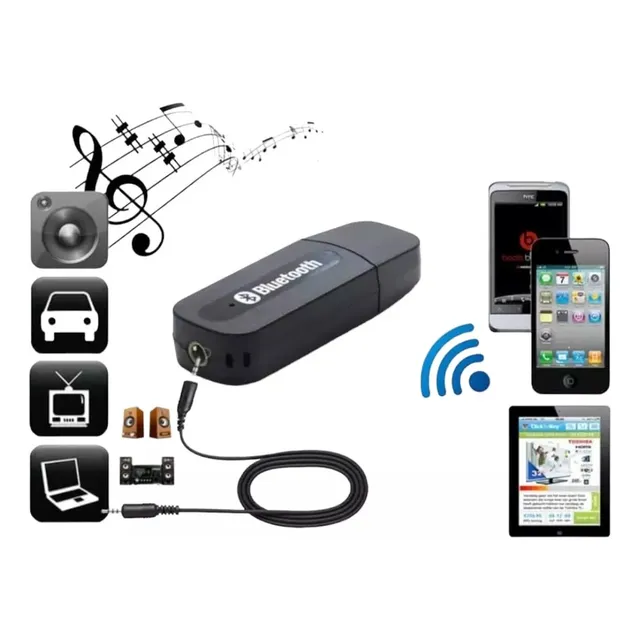 Bluetooth Usb Receptor De Audio Auxiliar Carro Pc/celular/tv