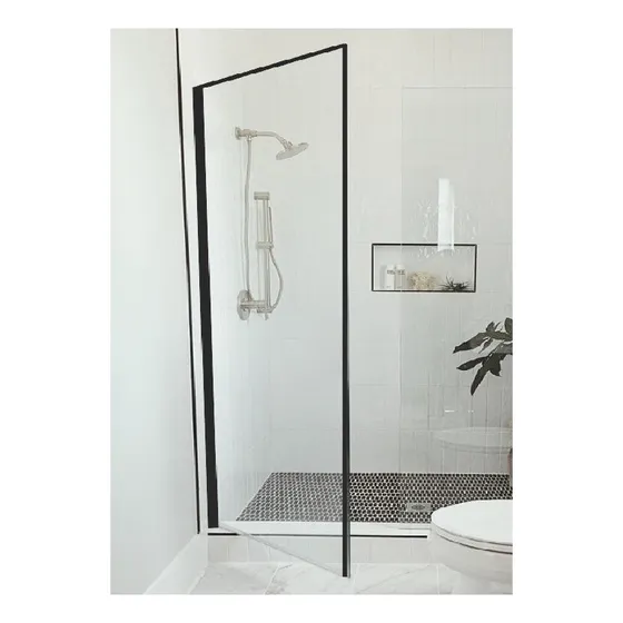 Mampara De Baño/ducha Rebatible Borde Negro 80 X 180