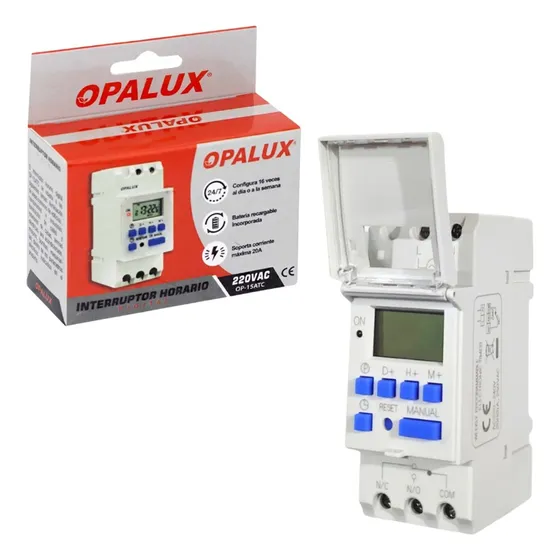 Interruptor Horario Digital Programamable Opalux Op-15atc
