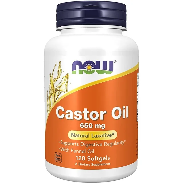 Aceite Castor 650 Mg Laxante Natural Now 120 Capsulas