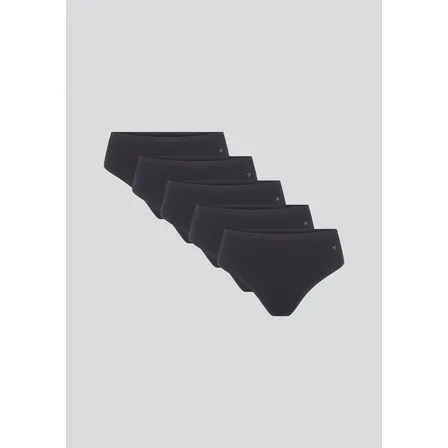 Kit Com 5 Calcinhas Básicas Caleçon Em Algodão Com Elastano