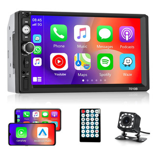 Auto Estéreo 2 Din 7in Carplay Bluetooth Youtube Y Cámara Auto Estéreo 2 Din 7in Carplay Bluetooth Youtube Y Cámara