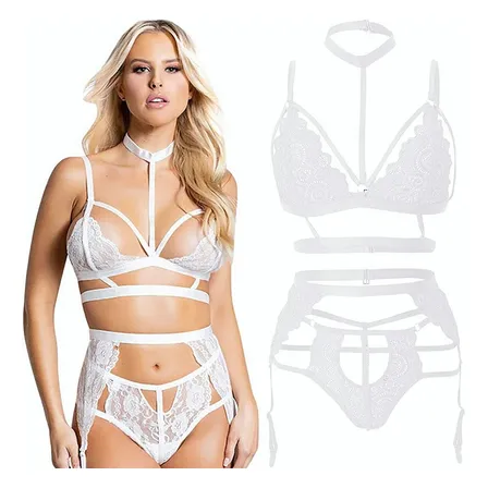 Babydoll Lenceria Erotica Encaje Split Traje Sexy Body
