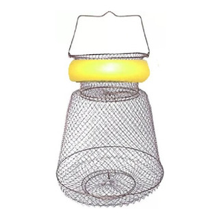 Cesto Viveiro Sambura Peixe C/ Boia Flutuante Cromado-50cm Cesto Viveiro Sambura Peixe C/ Boia Flutuante Cromado-50cm