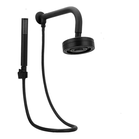 Chuveiro Ducha Autolimpante Preto/black Completo C/desviador Preto Fosco