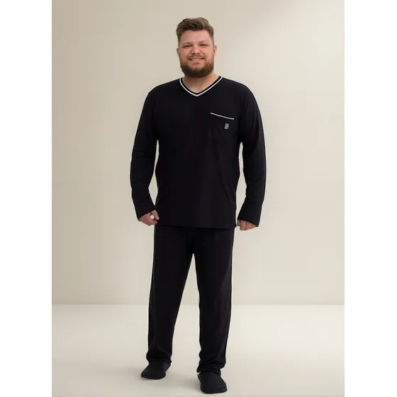 Pijama Masc Plus Size Longo Viscolycra Borth Evanilda - 0011
