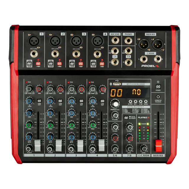 Mezcladora Proel 8 Canales Usb Bluetooth Y Fx Profesional