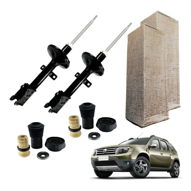Kit 2 Amortecedor Dianteiro + Kit Batente Coifa Coxim Renault Duster 4x4 4x2 Manual 2011 2012 2013 2014 2015 - Original
