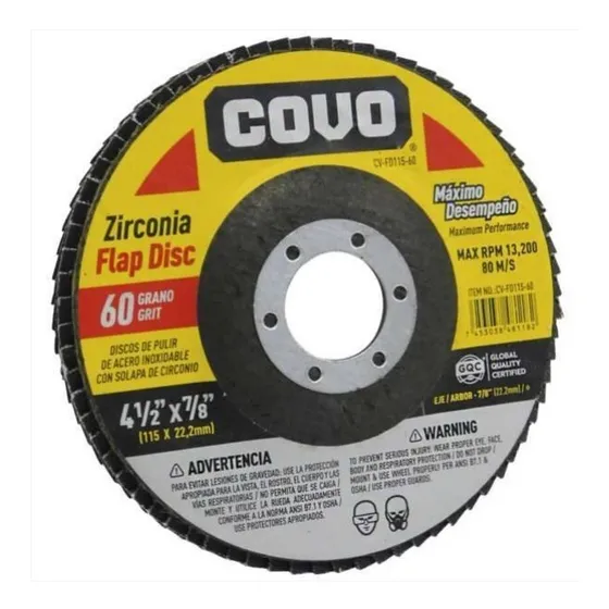 3 Disco Abrasivo 4 1/2 Grano 60 Para Pulir Covo