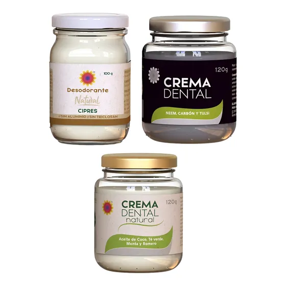 Desodorante Cipres + Crema Natural + Crema Carbon Gaia