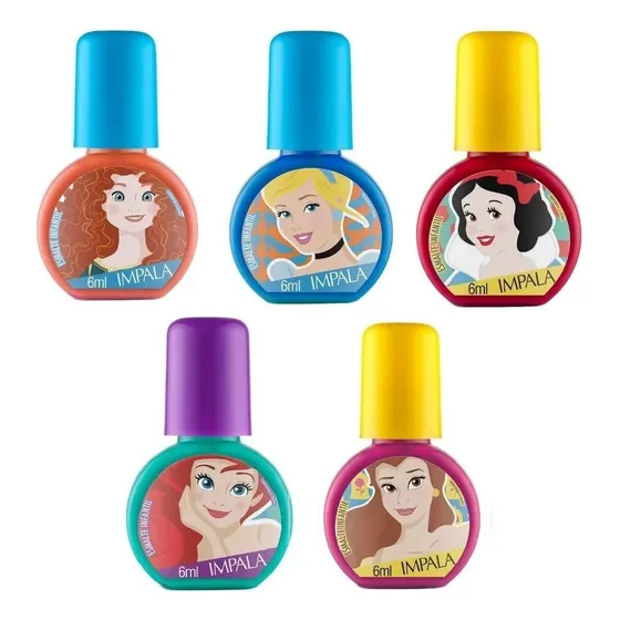 Impala Kit C/5 Esm Col Atitude Que Brilha Princesas Infantil Cor 4cores
