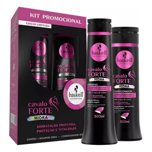Promopack Haskell Cavalo Forte Hidra Sh 500ml Cond 300ml