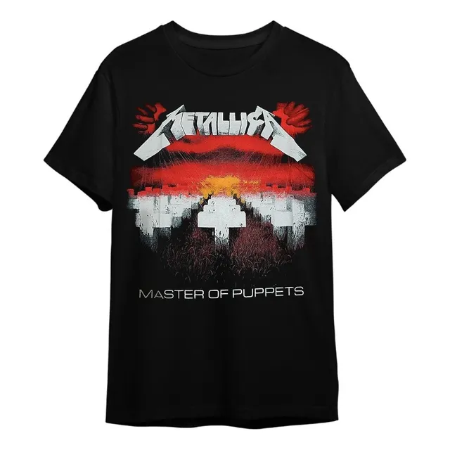Camiseta Metallica Algodão Preta De Rock Master Of Puppets