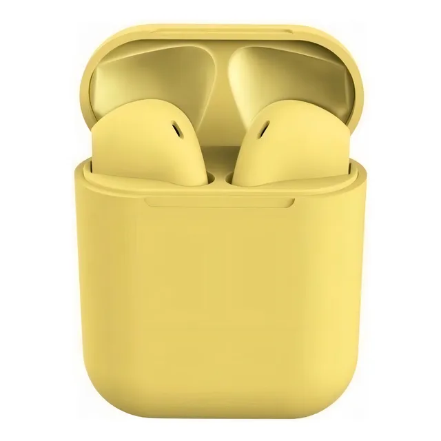 Audífonos Inalambricos Bluetooth In Pods 12 Con Microfono Color Amarillo Luz Verde