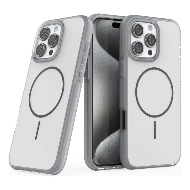 Funda Para iPhone Con Magsafe Transparente Con Bordes A Color, Case Circulo Magnético Uso Rudo Suave Al Tacto