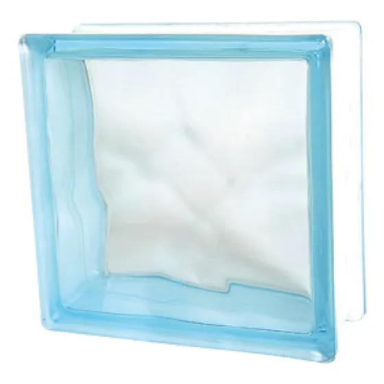 Bloque De Vidrio  Nube Azul Celeste  19x19x8cm (6 Piezas )