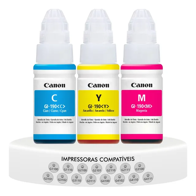Kit de recambios de tinta de color Canon Gi190 G1100 G2100 G3100 G4100 G4100