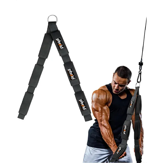Lazo Accesorio Maquina De Polea Agarres Para Gimnasio Manijas Cable Pull Down Correas De Extensión Asas Entrenamiento Gym Cuerda Tríceps Bíceps Hombro Espalda Trapecio Fitness Pbold