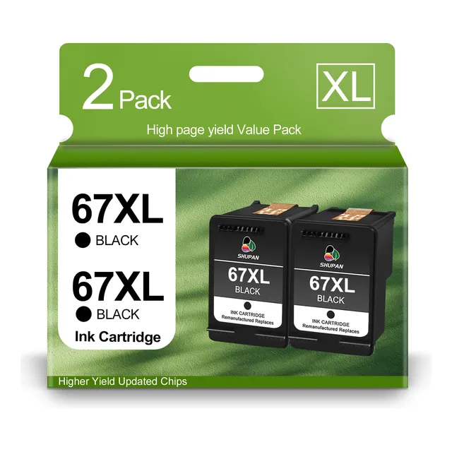 Combo De Repuesto 67xl Para Hp Envy Y Deskjet Negro