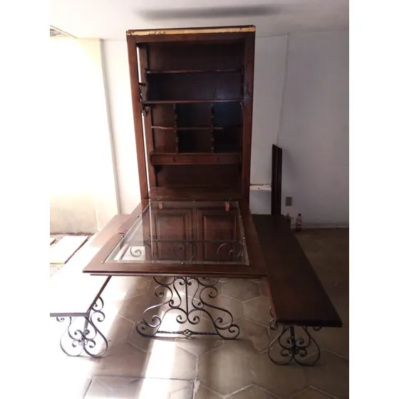 Mueble Trastero Con Bancas Y Mesa Abatibles