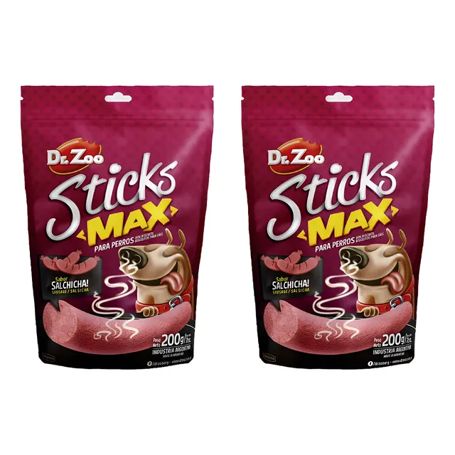 Dr. Zoo Snack Mascota  Sticks Max Salchicha X 2 Golosina