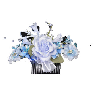 Tocado Rosas Tela Azul Cielo Xv Años Boda Comunion Tocado Rosas Tela Azul Cielo Xv Años Boda Comunion
